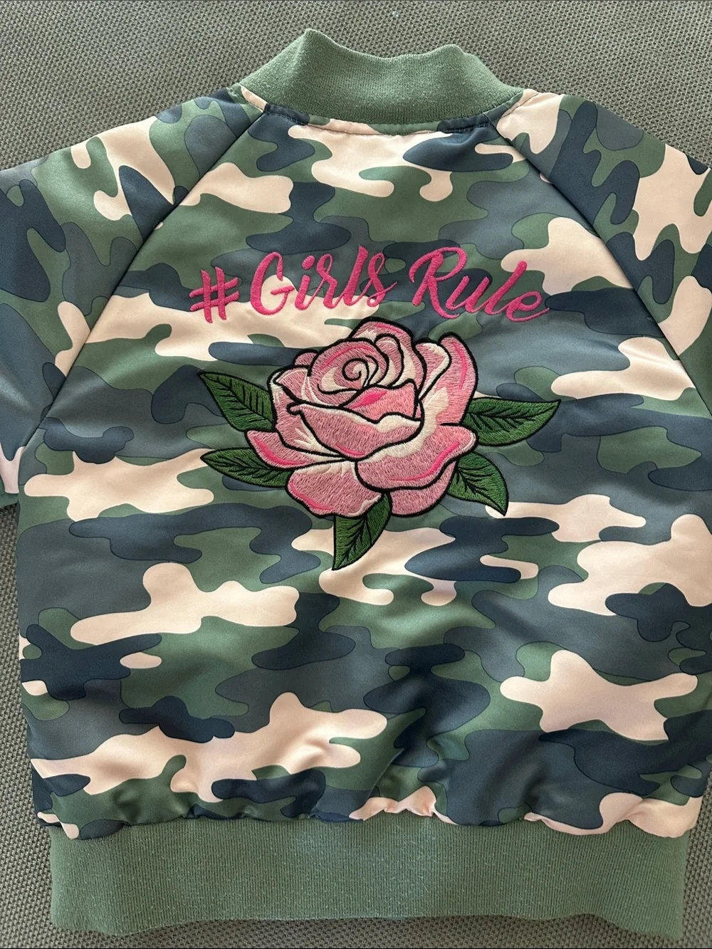 The Children's Place Camo Bomber Jacket - Pink & Green